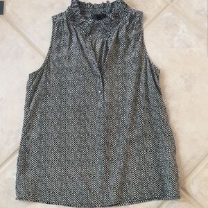 J. Crew Silk Herringbone Sleeveless Blouse